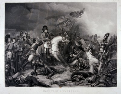 Napoleón en Waterloo, grabado por Jean Pierre Marie Jazet, c.1870 de Carl von Steuben